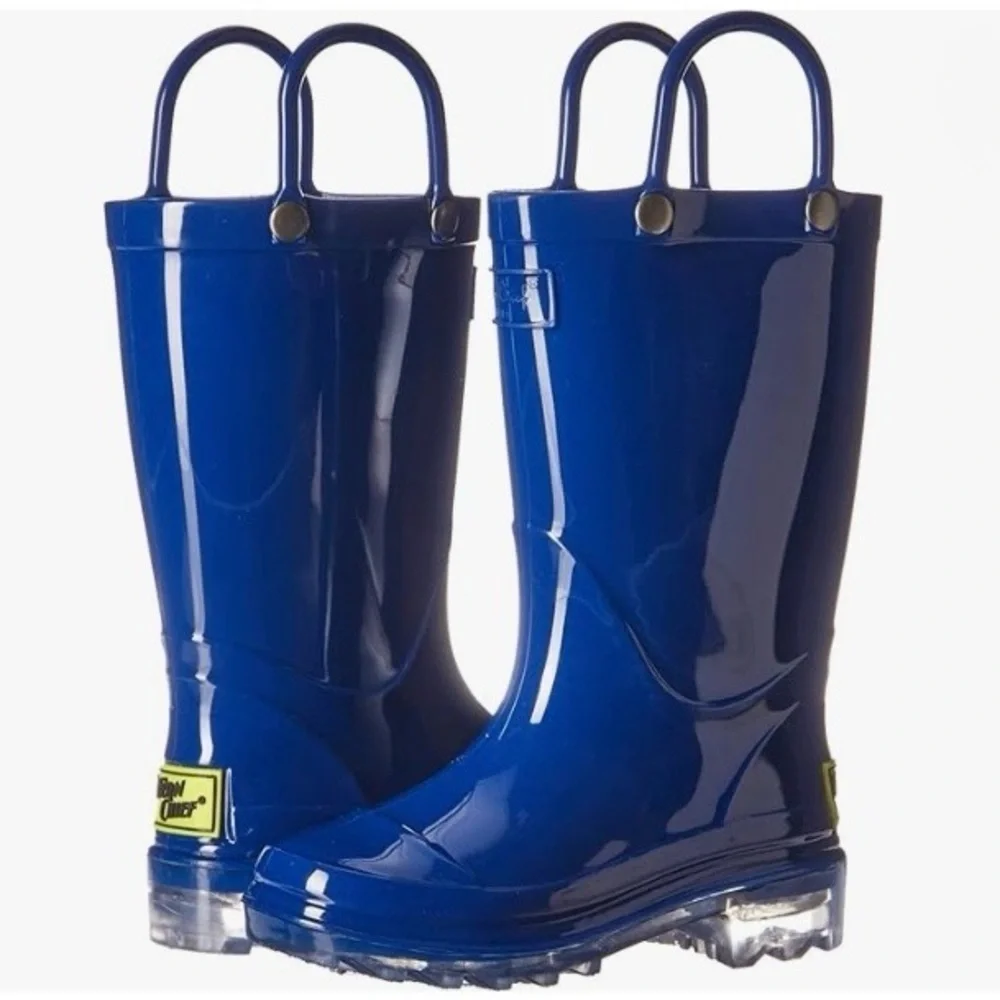 Western Chief Navy Blue Gloss Rain Boots with Handles Size 9/10